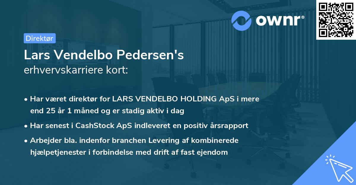 Lars Vendelbo Pedersen's erhvervskarriere kort