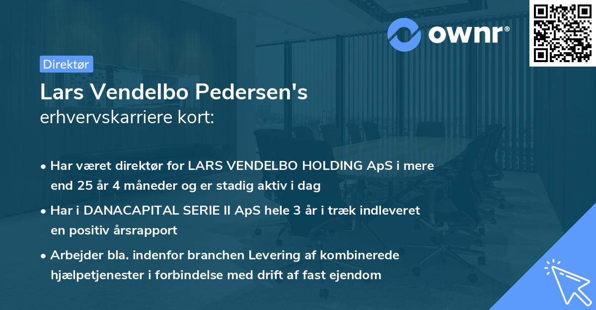 Lars Vendelbo Pedersen's erhvervskarriere kort