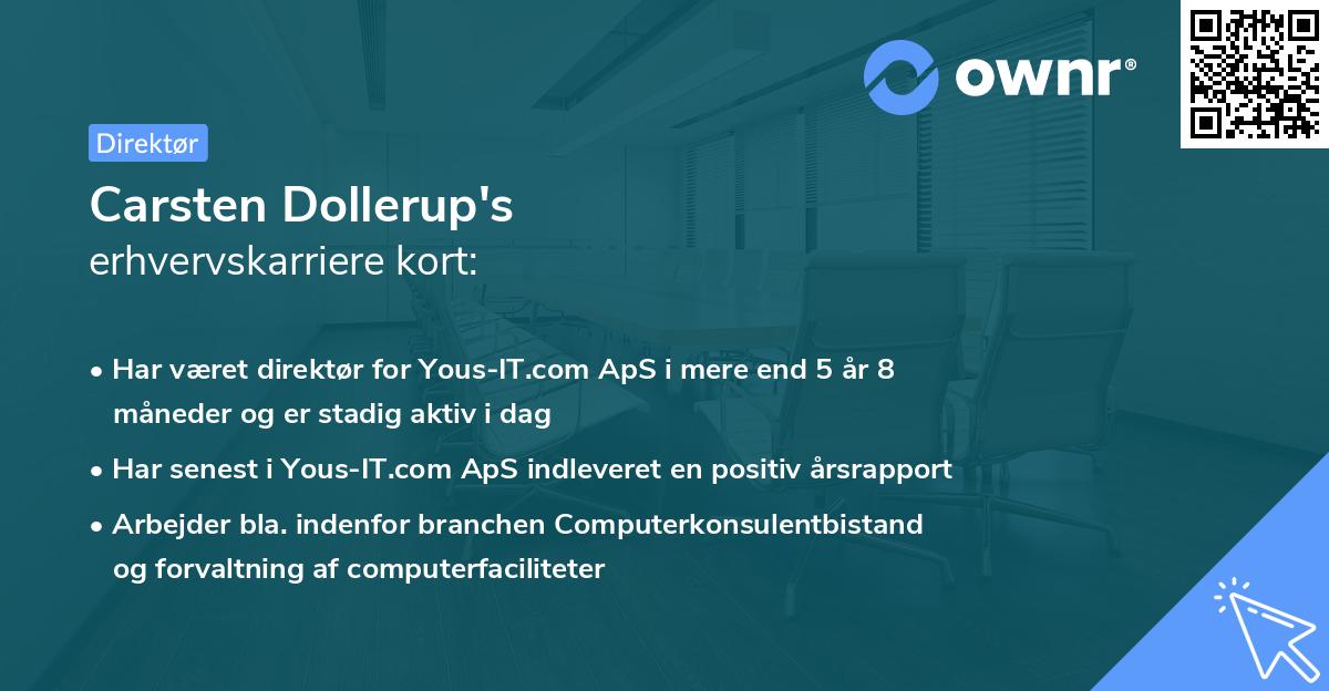 Carsten Dollerup's erhvervskarriere kort