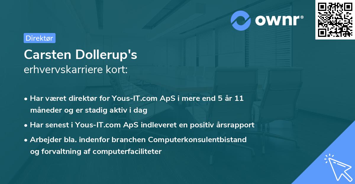 Carsten Dollerup's erhvervskarriere kort