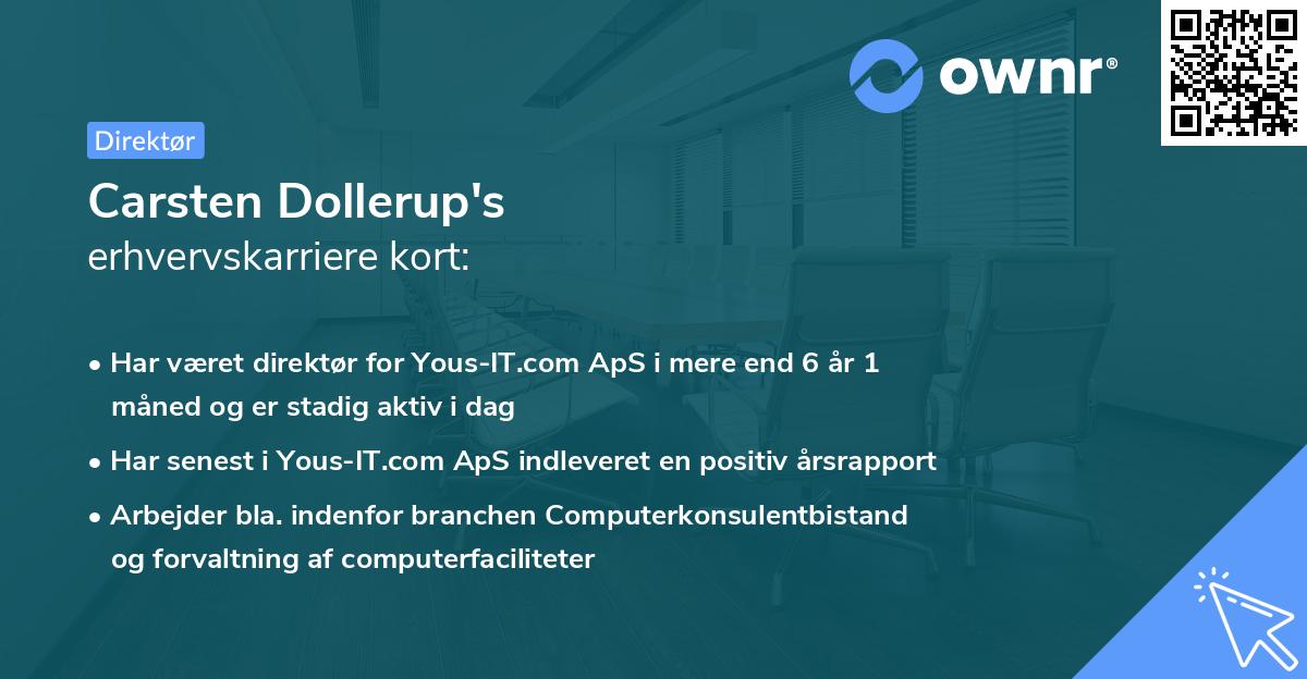 Carsten Dollerup's erhvervskarriere kort