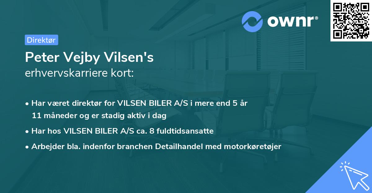 Peter Vejby Vilsen's erhvervskarriere kort
