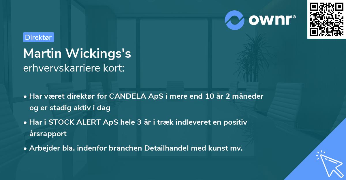 Martin Wickings's erhvervskarriere kort