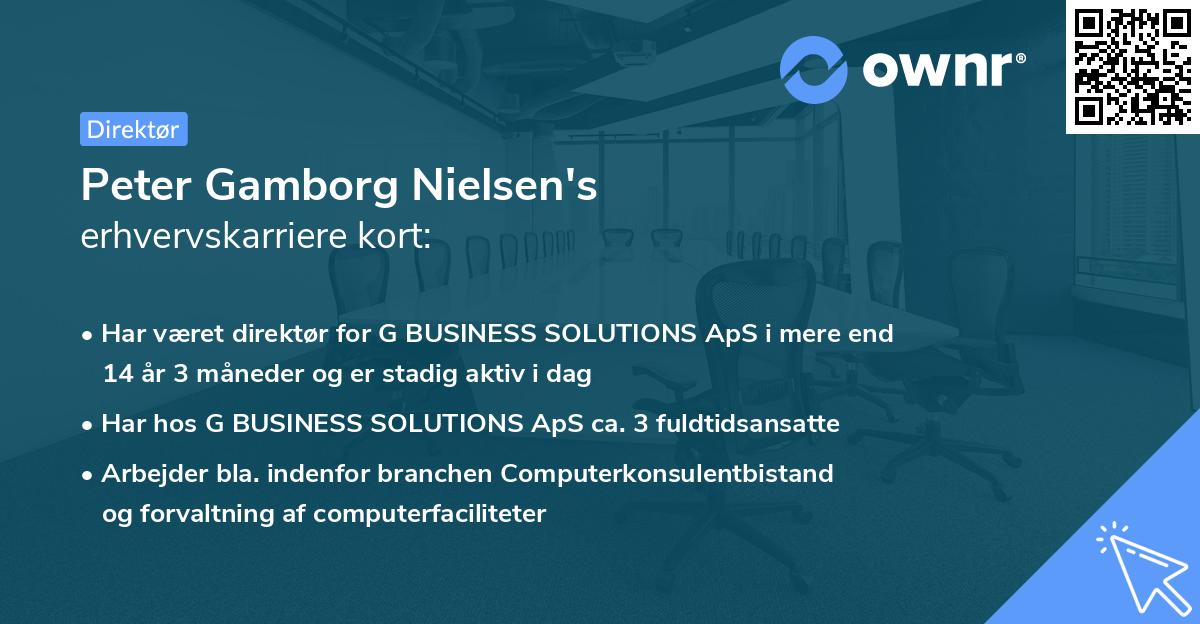 Peter Gamborg Nielsen's erhvervskarriere kort