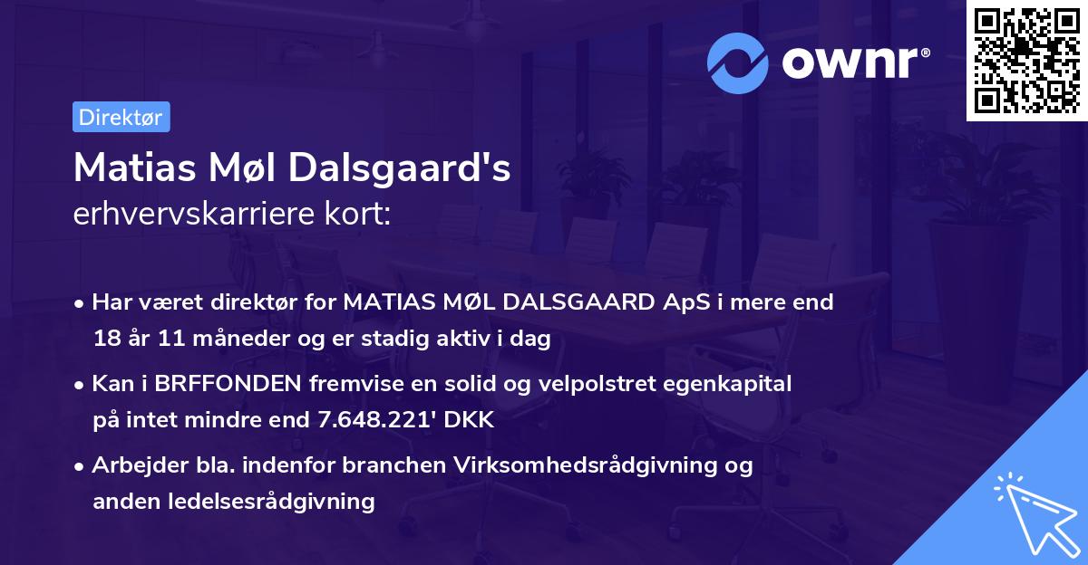 Matias Møl Dalsgaard's erhvervskarriere kort