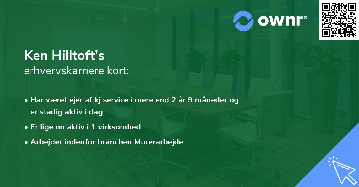 Ken Hilltoft's erhvervskarriere kort