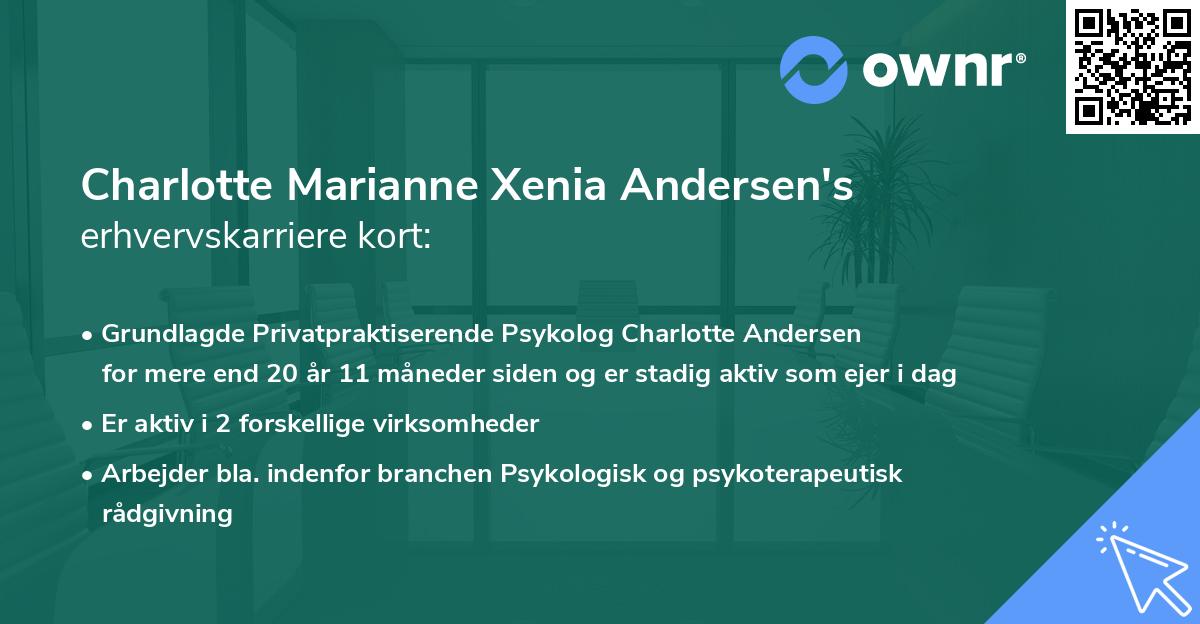 Charlotte Marianne Xenia Andersen's erhvervskarriere kort