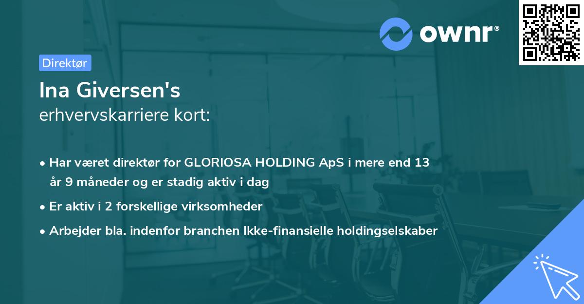 Ina Giversen's erhvervskarriere kort