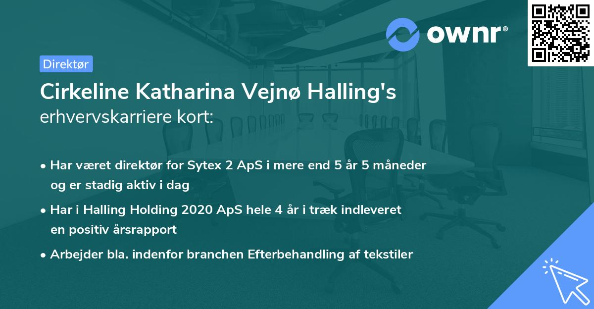 Cirkeline Katharina Vejnø Halling's erhvervskarriere kort