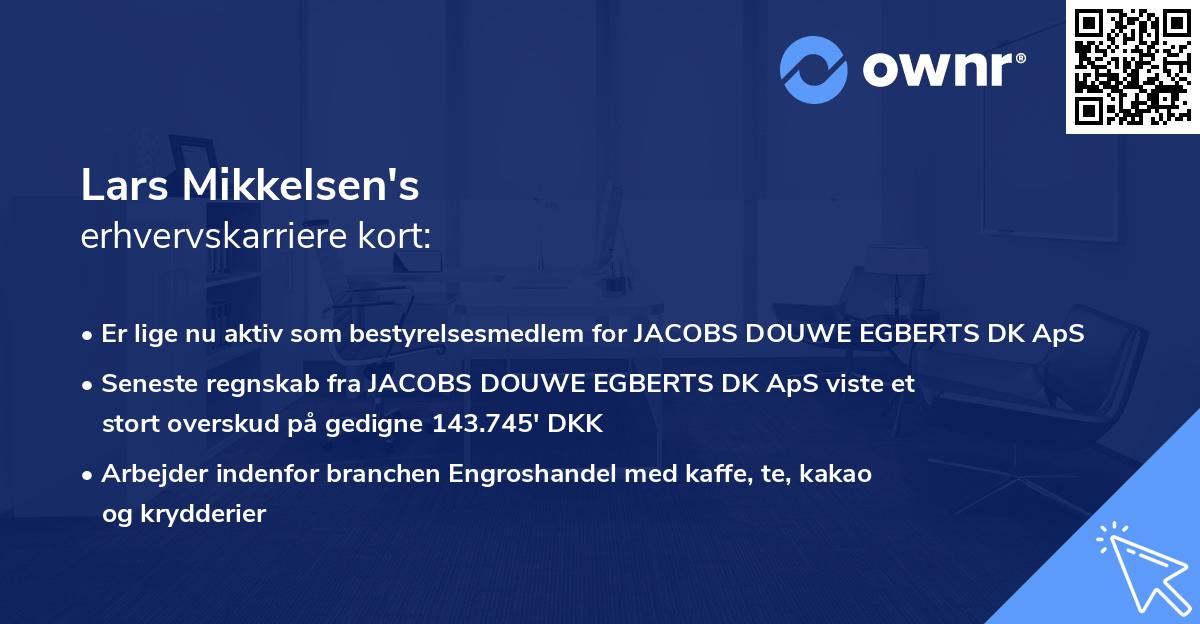 Lars Mikkelsen's erhvervskarriere kort
