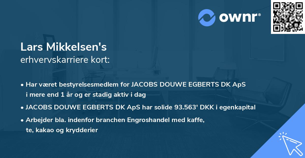 Lars Mikkelsen's erhvervskarriere kort
