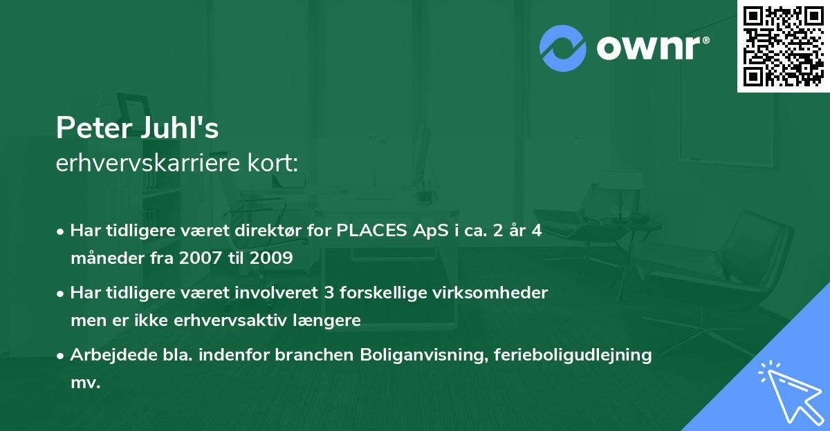 Peter Juhl's erhvervskarriere kort