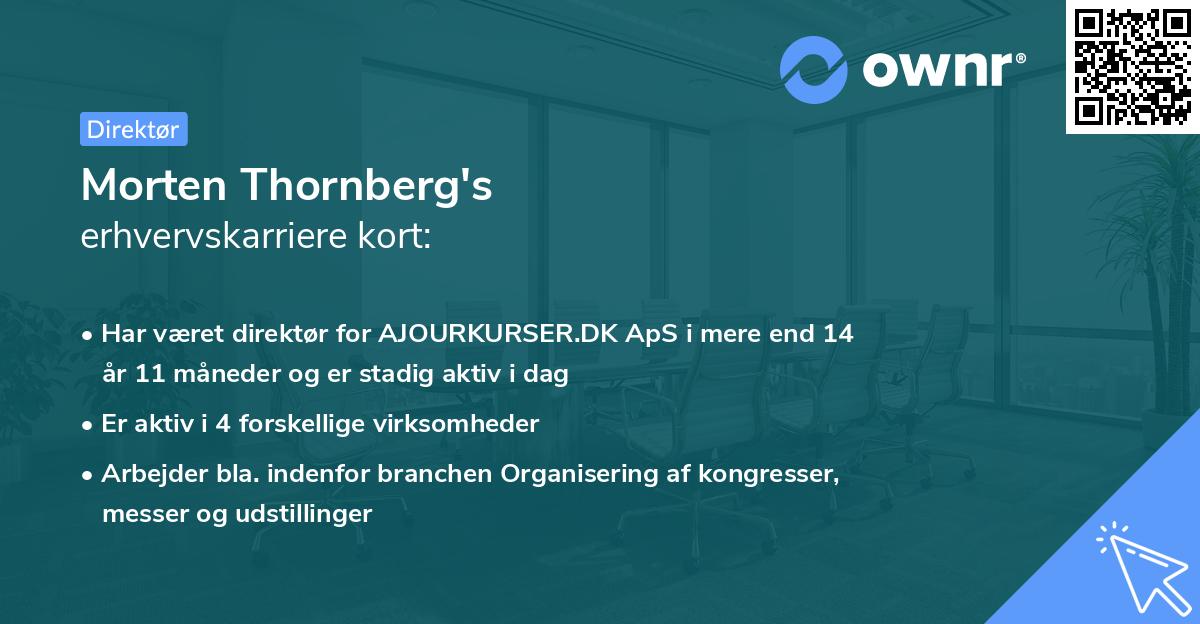 Morten Thornberg's erhvervskarriere kort