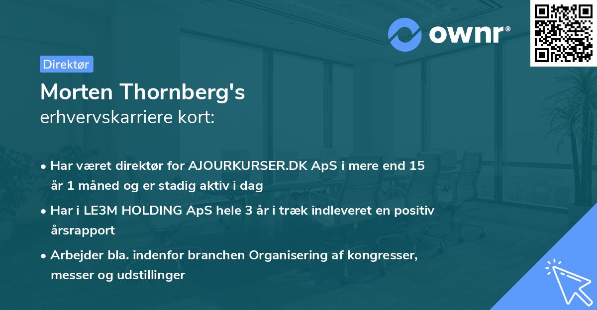 Morten Thornberg's erhvervskarriere kort