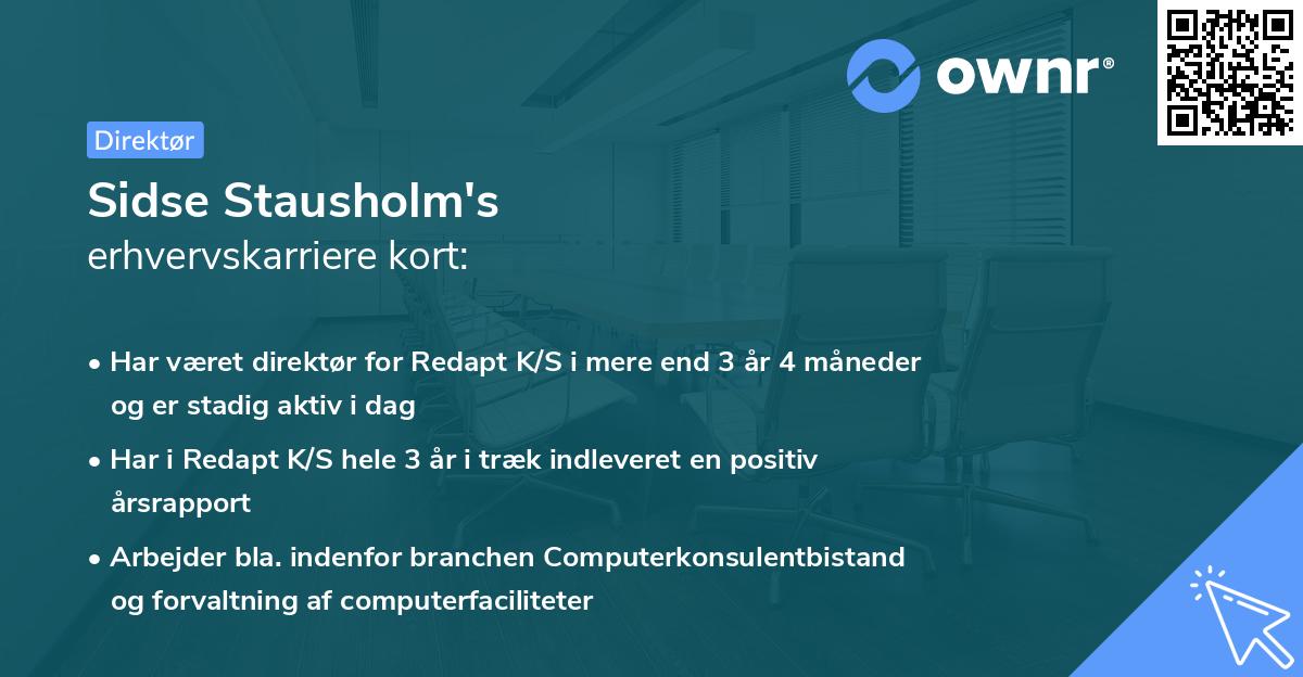 Sidse Stausholm's erhvervskarriere kort