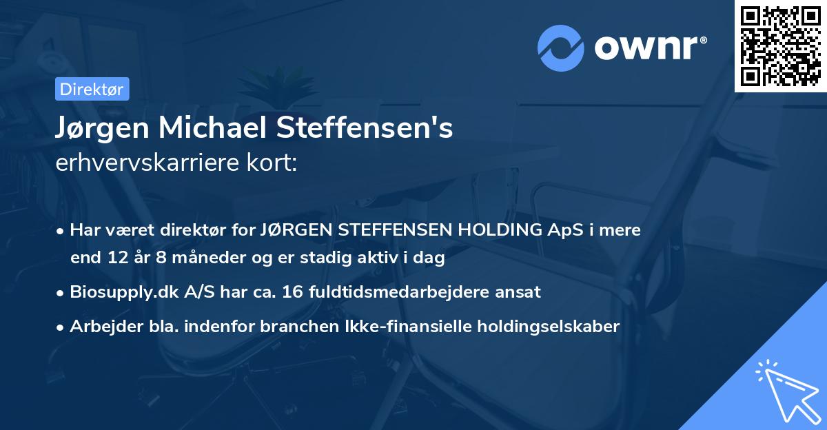 Jørgen Michael Steffensen's erhvervskarriere kort
