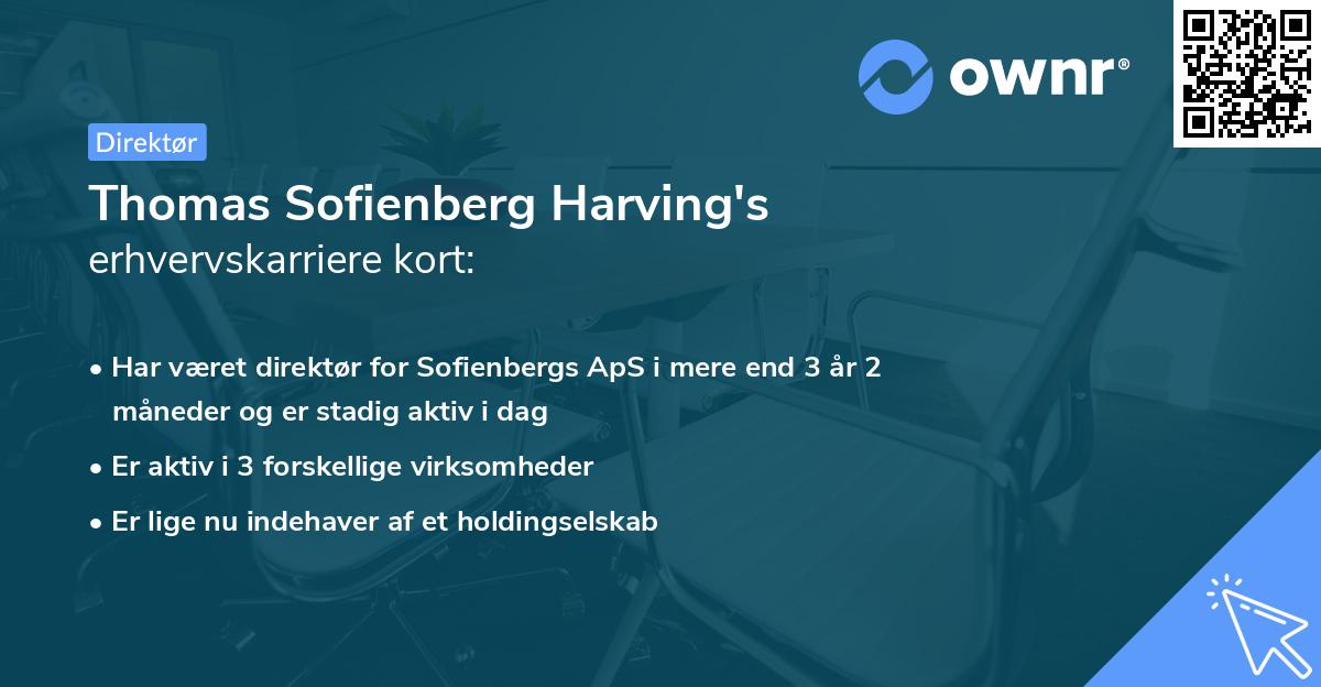 Thomas Sofienberg Harving's erhvervskarriere kort