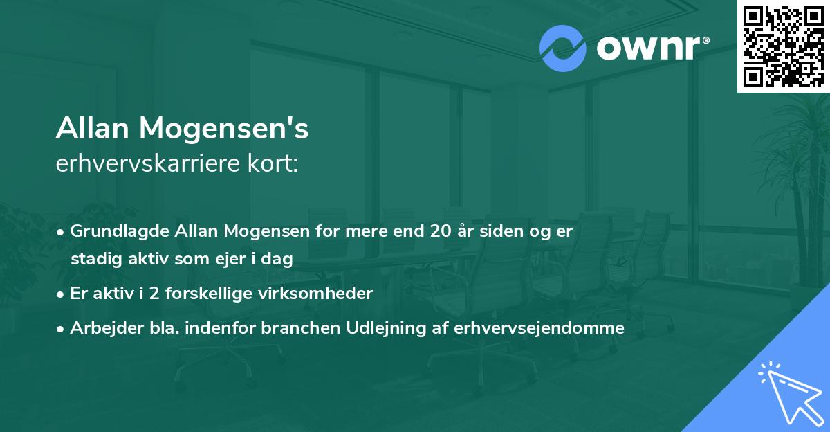 Allan Mogensen's erhvervskarriere kort