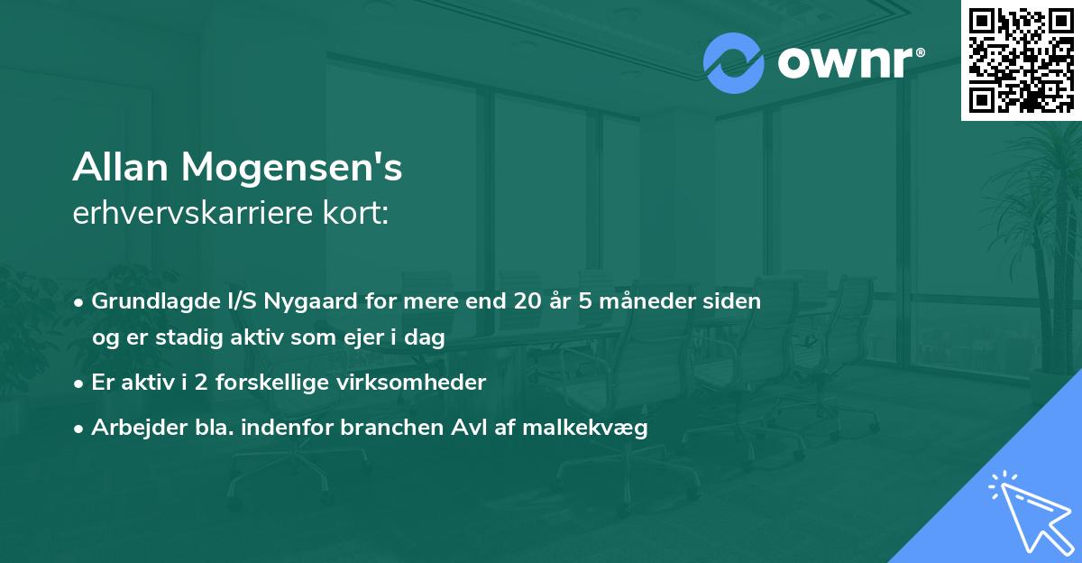 Allan Mogensen's erhvervskarriere kort