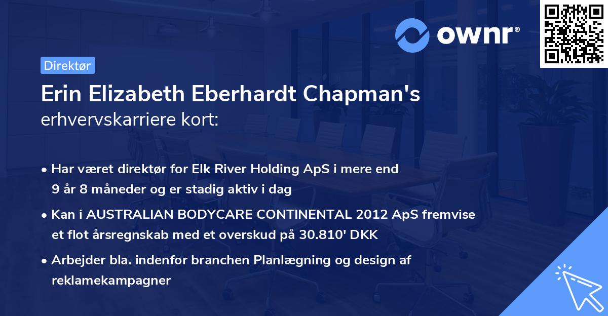 Erin Elizabeth Eberhardt Chapman's erhvervskarriere kort