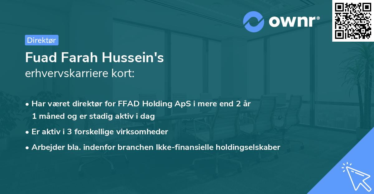Fuad Farah Hussein's erhvervskarriere kort