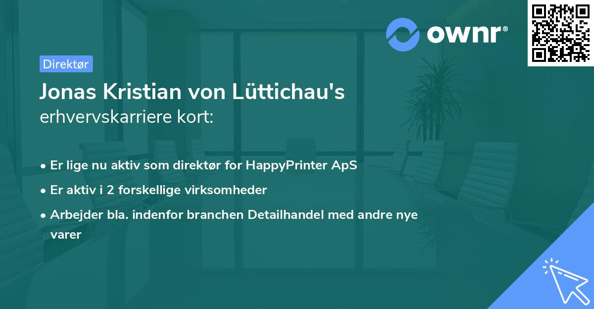 Jonas Kristian von Lüttichau's erhvervskarriere kort