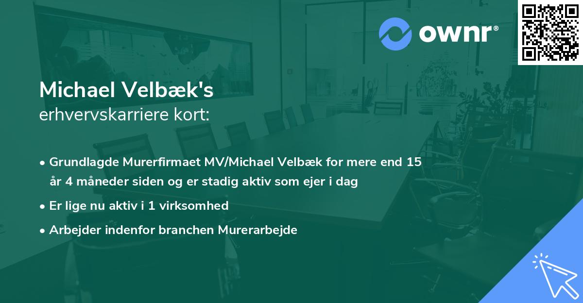 Michael Velbæk's erhvervskarriere kort