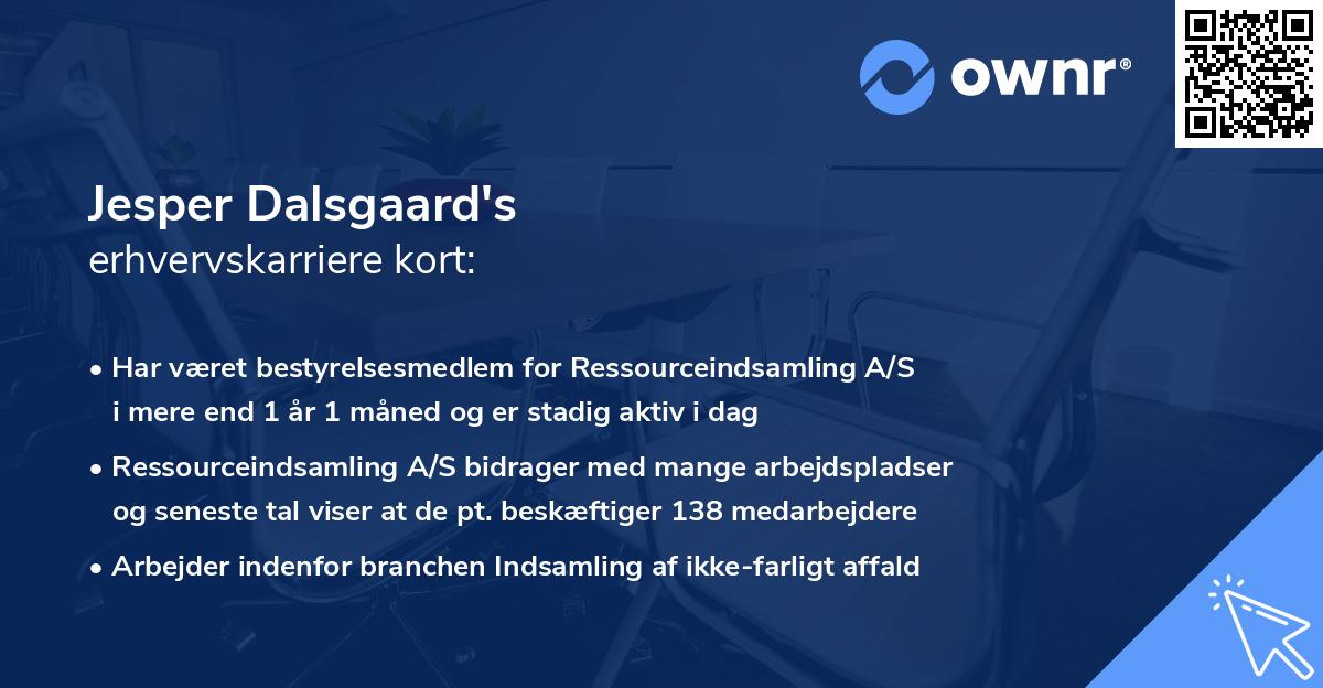 Jesper Dalsgaard's erhvervskarriere kort