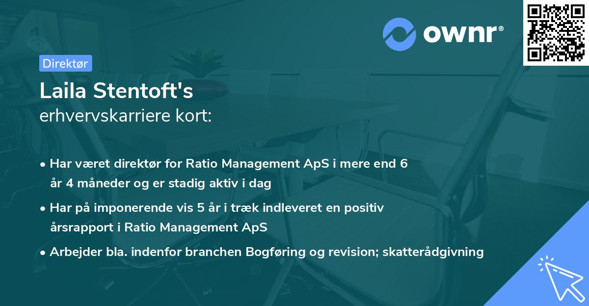 Laila Stentoft's erhvervskarriere kort
