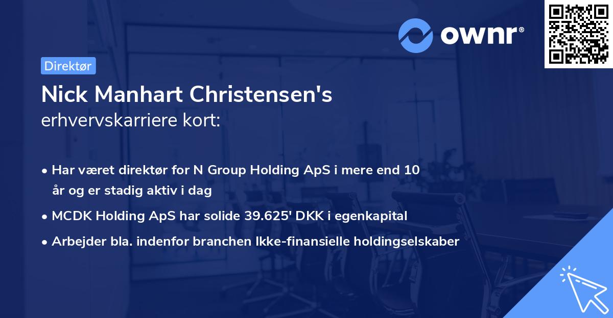 Nick Manhart Christensen's erhvervskarriere kort