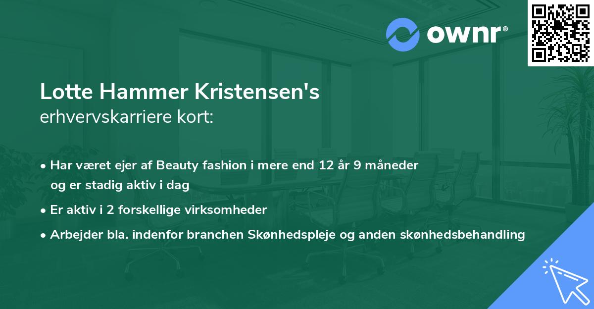 Lotte Hammer Kristensen's erhvervskarriere kort