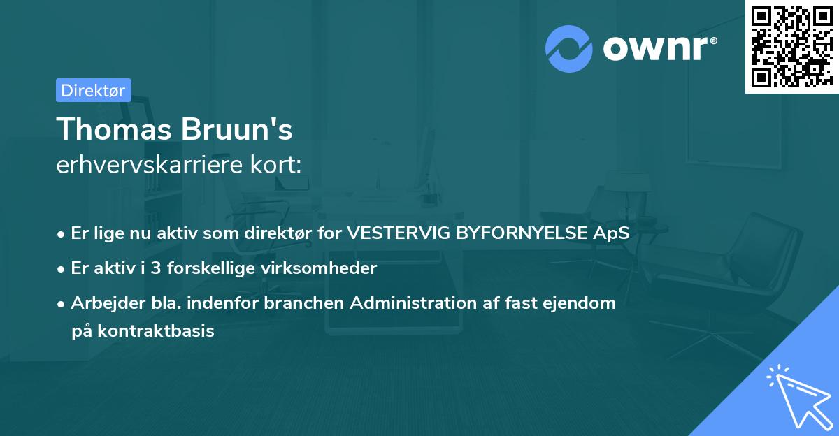 Thomas Bruun's erhvervskarriere kort