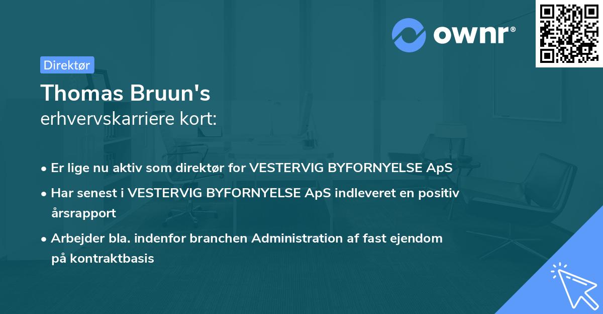 Thomas Bruun's erhvervskarriere kort