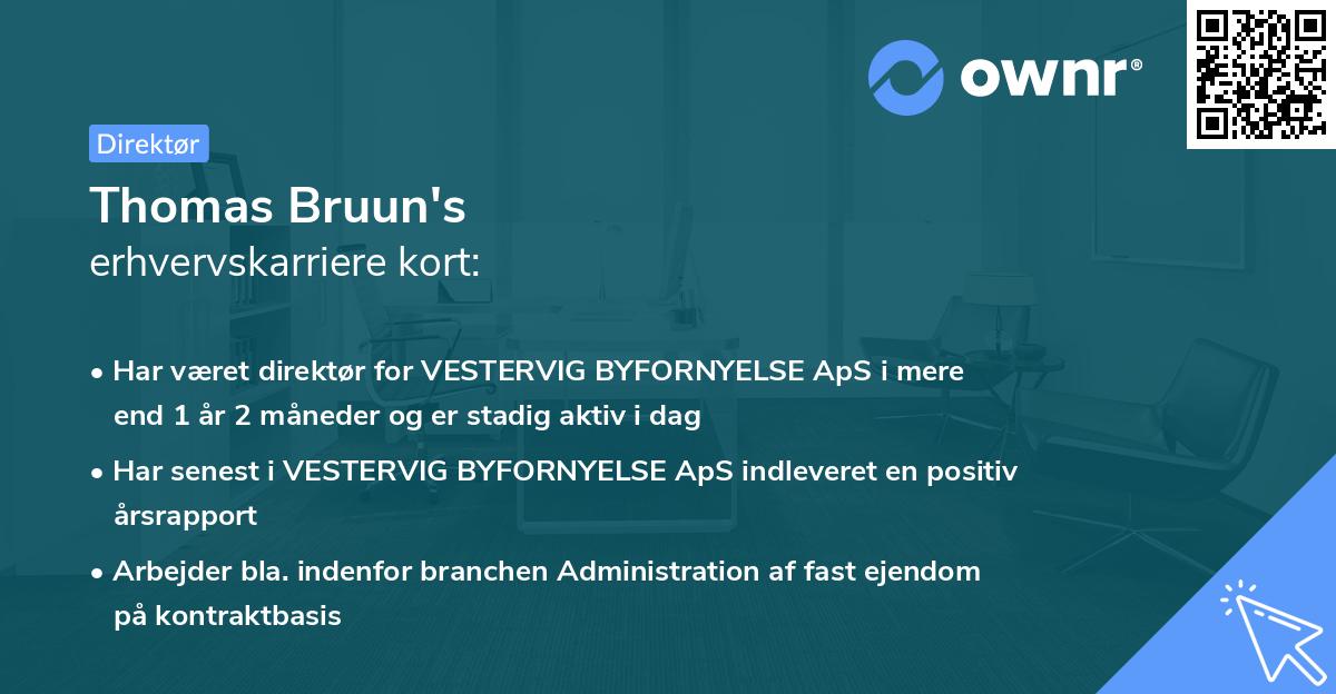 Thomas Bruun's erhvervskarriere kort