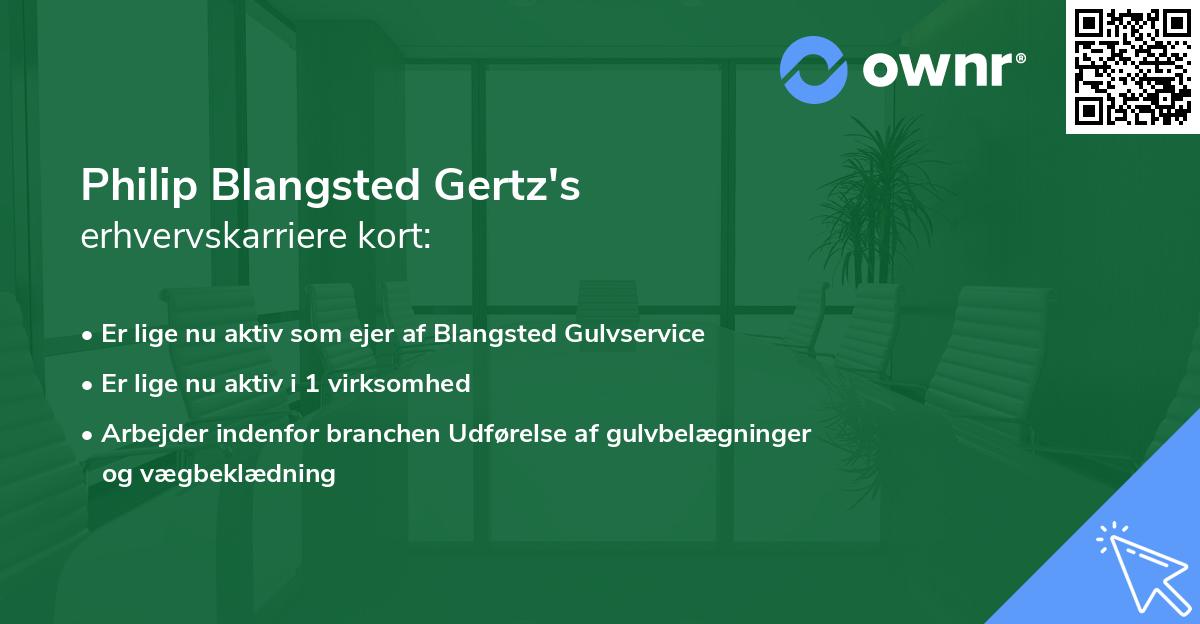 Philip Blangsted Gertz's erhvervskarriere kort