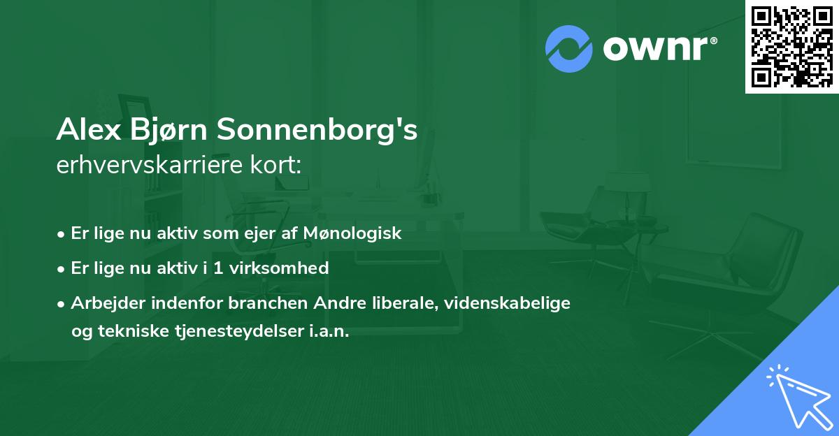 Alex Bjørn Sonnenborg's erhvervskarriere kort
