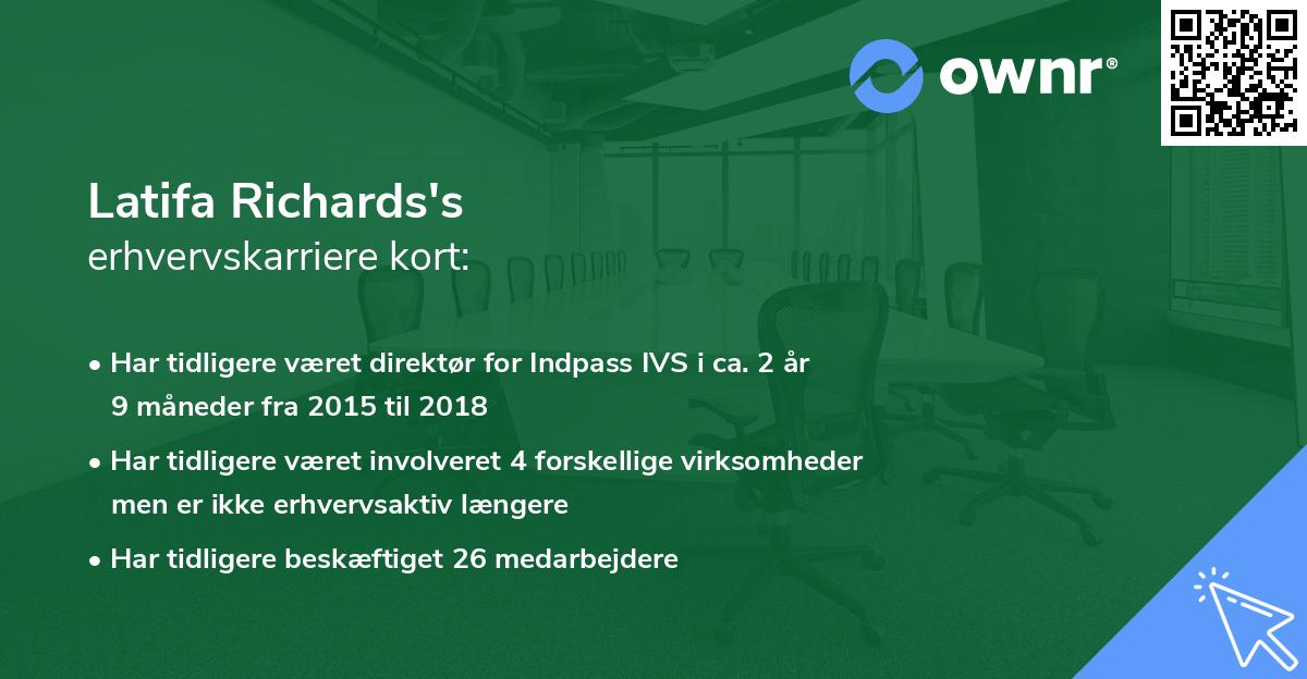 Latifa Richards's erhvervskarriere kort