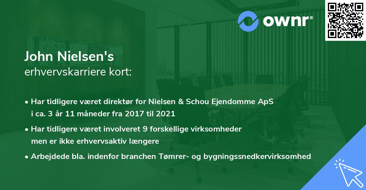 John Nielsen's erhvervskarriere kort