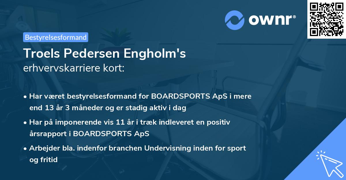 Troels Pedersen Engholm's erhvervskarriere kort