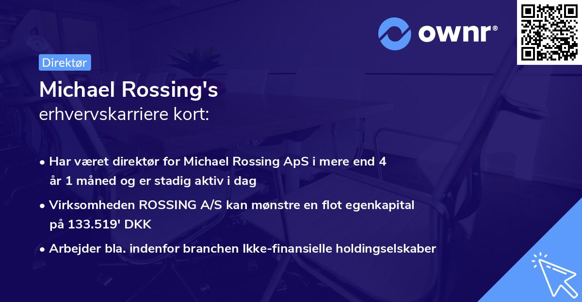 Michael Rossing's erhvervskarriere kort