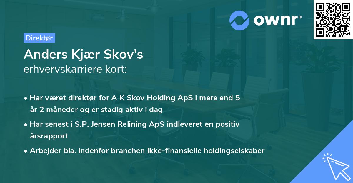 Anders Kjær Skov's erhvervskarriere kort