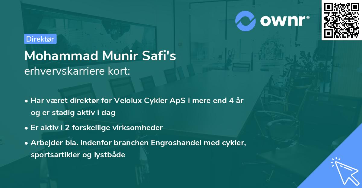 Mohammad Munir Safi's erhvervskarriere kort