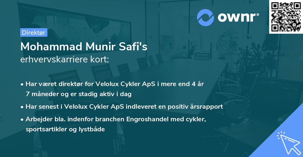 Mohammad Munir Safi's erhvervskarriere kort