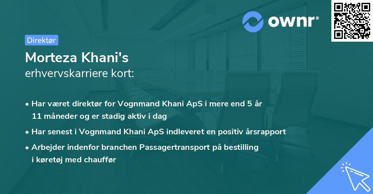 Morteza Khani's erhvervskarriere kort