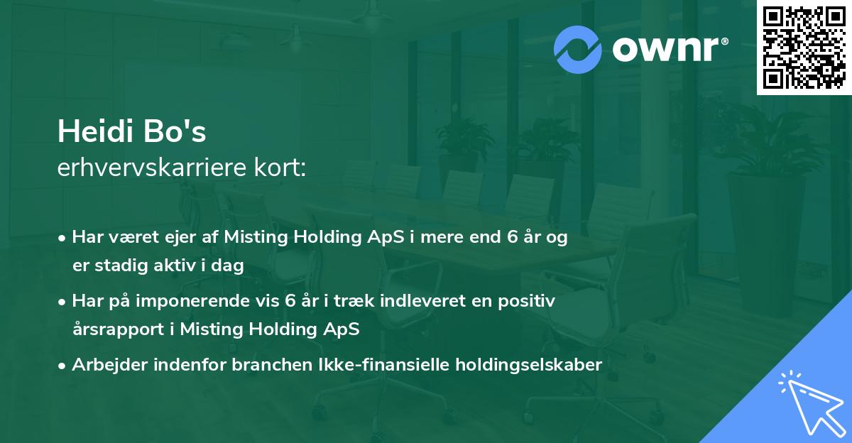 Heidi Bo's erhvervskarriere kort