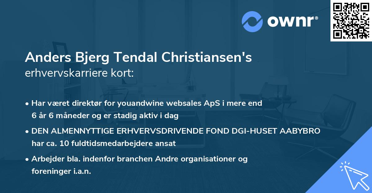 Anders Bjerg Tendal Christiansen's erhvervskarriere kort