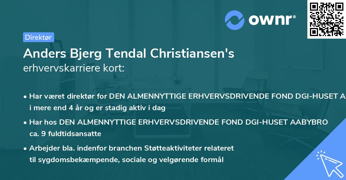 Anders Bjerg Tendal Christiansen's erhvervskarriere kort