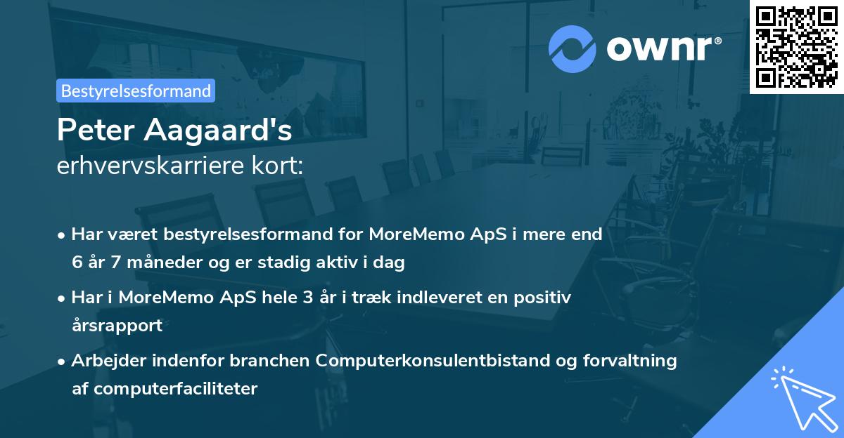 Peter Aagaard's erhvervskarriere kort