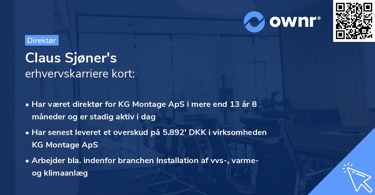 Claus Sjøner's erhvervskarriere kort