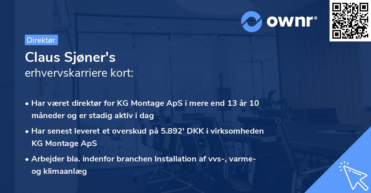 Claus Sjøner's erhvervskarriere kort
